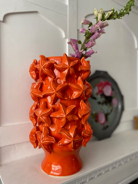 Large Orange Starfish Vase