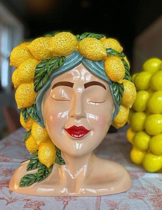 Sicilian Lemon Lady Bust / Vase