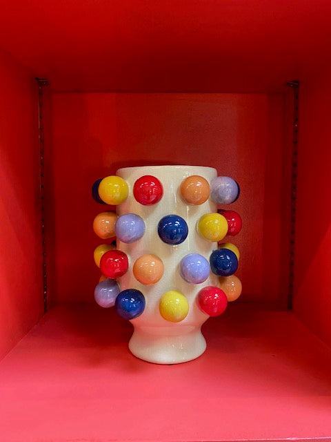 Ceramic Multi Colour Pom Pom Vase