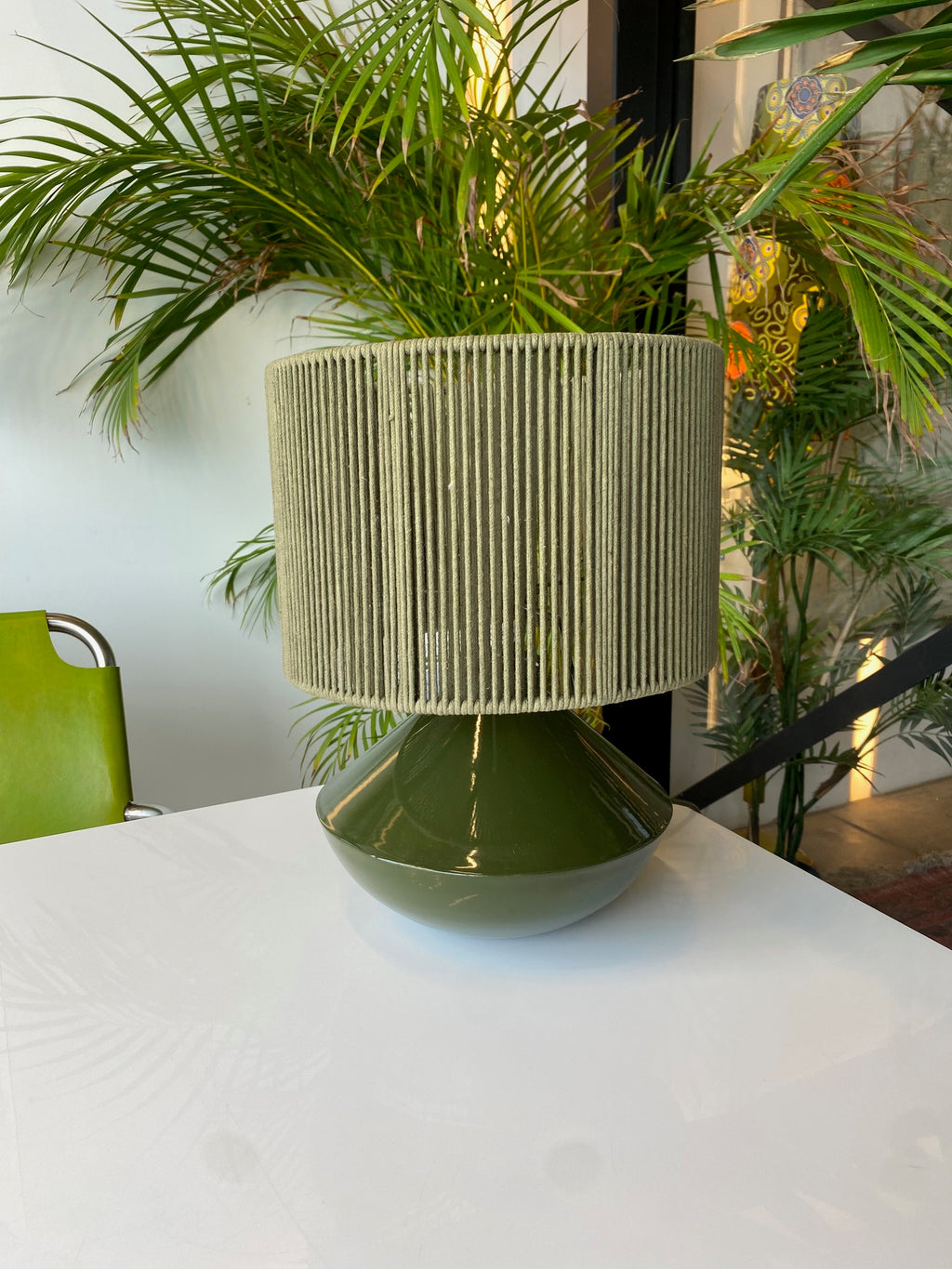 Forest Green Table Lamp with Shade