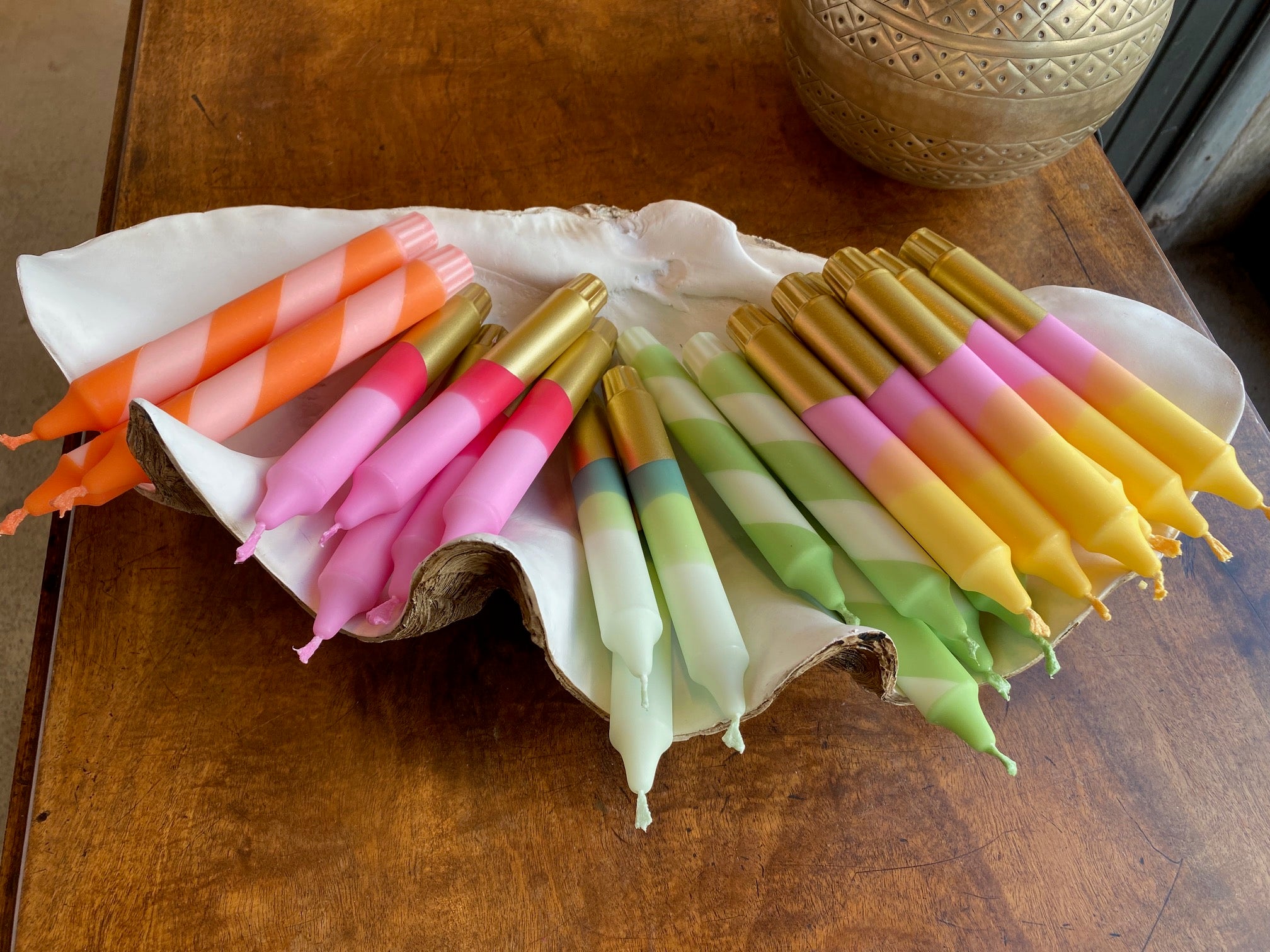 Multi Coloured hand dipped candles