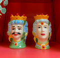 Ceramic Pair of Moor Heads