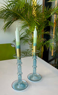 Blue Glass Candle Holder