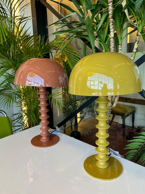 Ribbed Table Lamp in Mustard