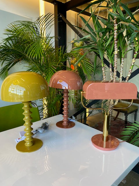 Ribbed Table Lamp in Salmon