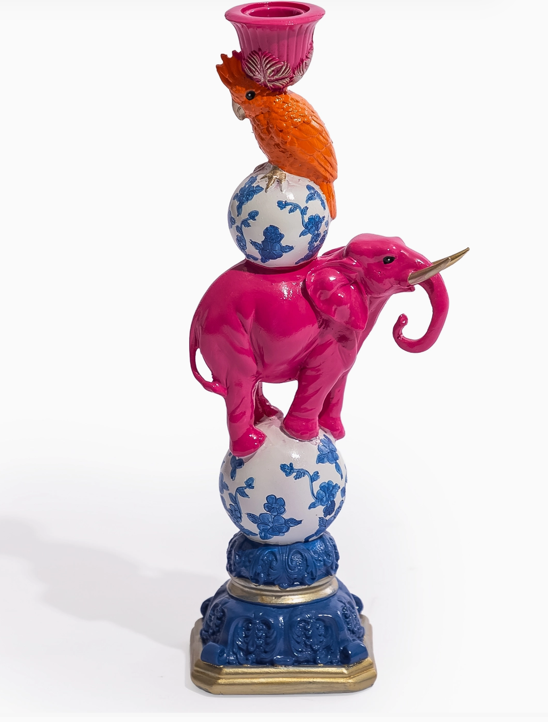 Elephant & Cockatoo Candle Holder