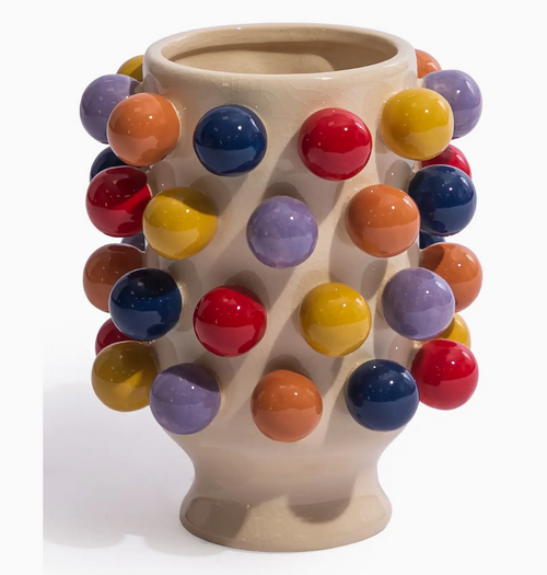 Ceramic Multi Colour Pom Pom Vase