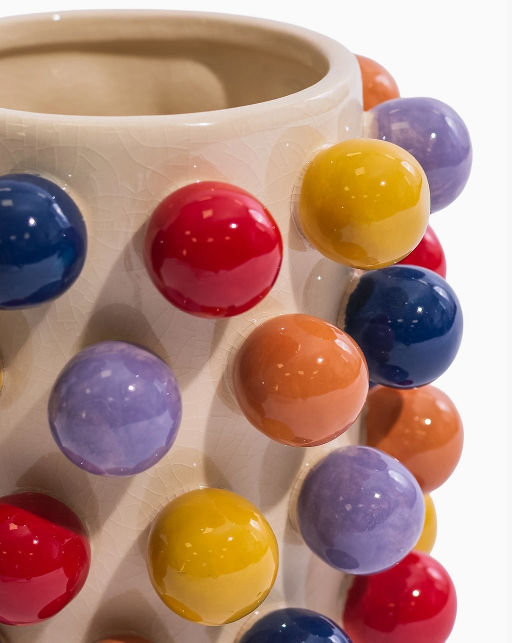 Ceramic Multi Colour Pom Pom Vase