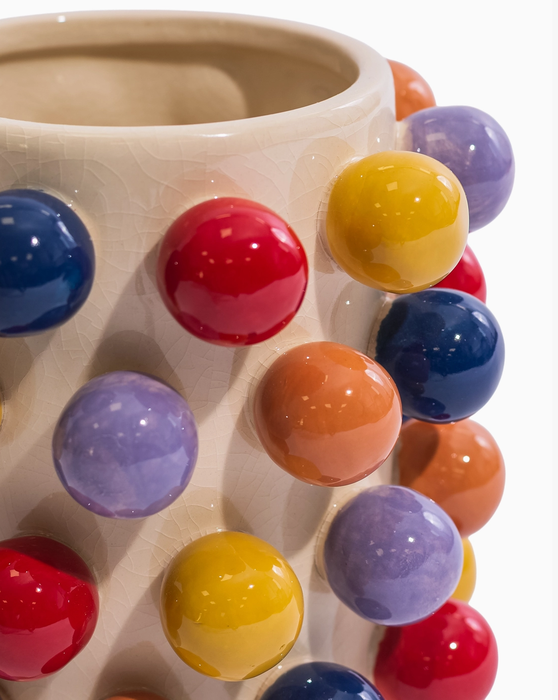 Ceramic Multi Colour Pom Pom Vase