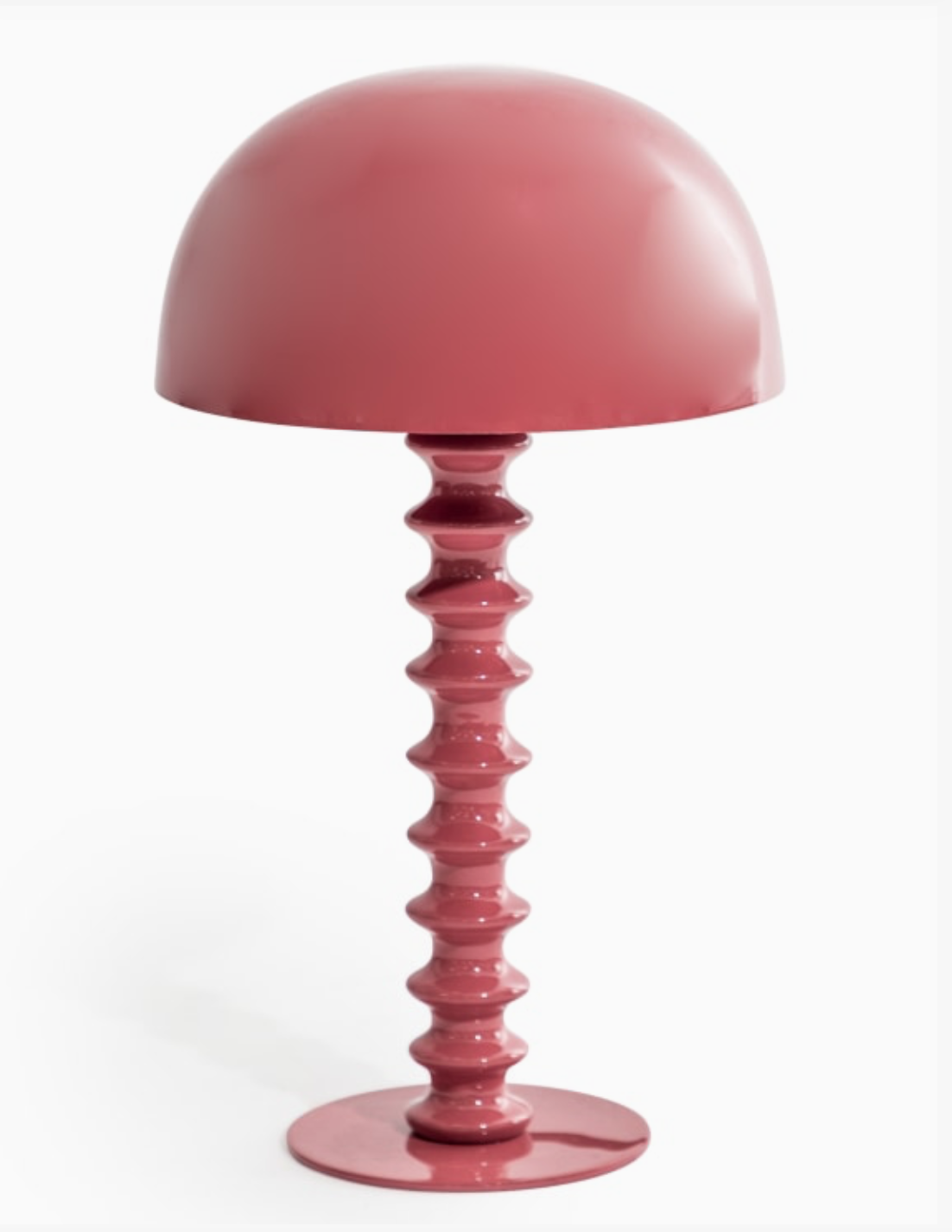 Ribbed Table Lamp in Salmon