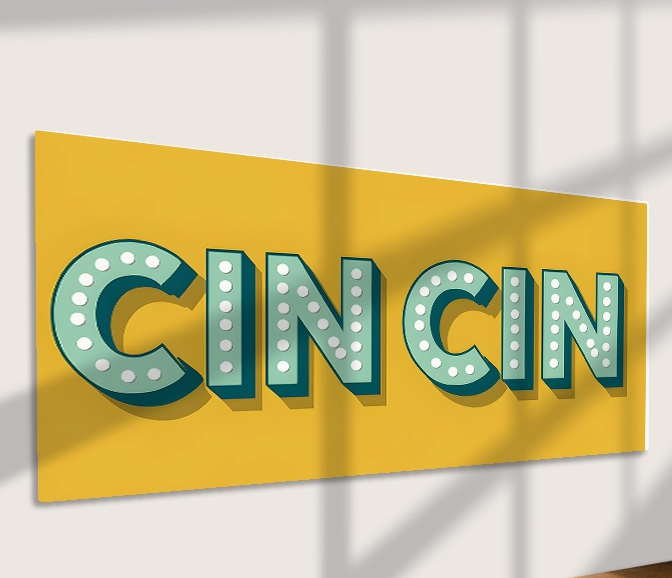 Cin Cin Metal Sign
