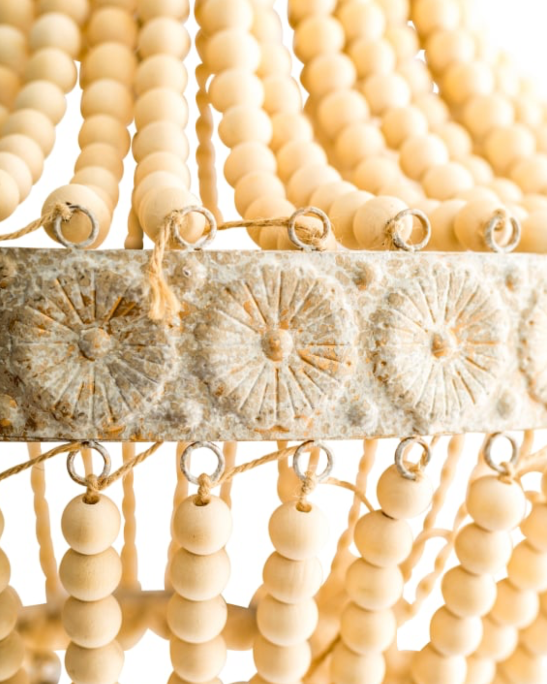 Bohemian Wooden Beaded Chandelier