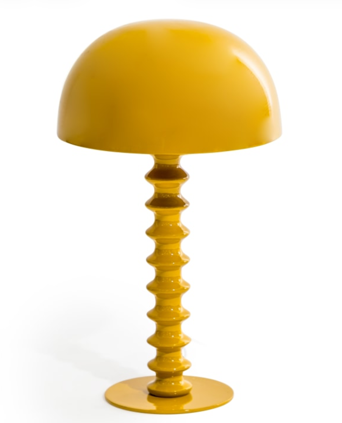 Ribbed Table Lamp in Mustard