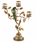 Ornate Parrot Candle Holder in Green