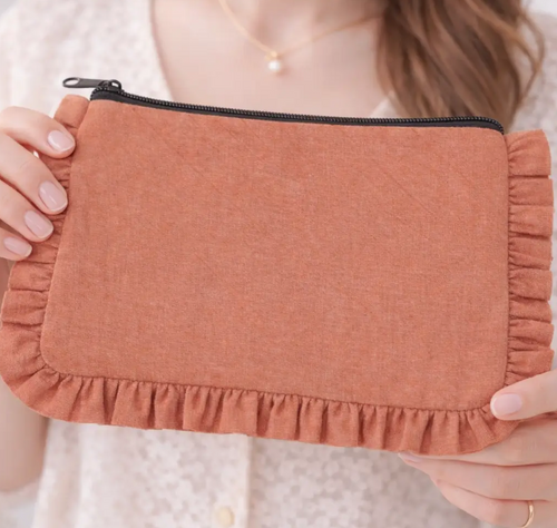 Canvas Ruffle Pouch