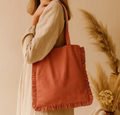 Canvas Ruffle Tote